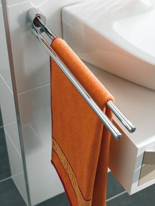 Rondo2, handdoekhouder, 2-armig, draaibaar, 364mm, chroom-2