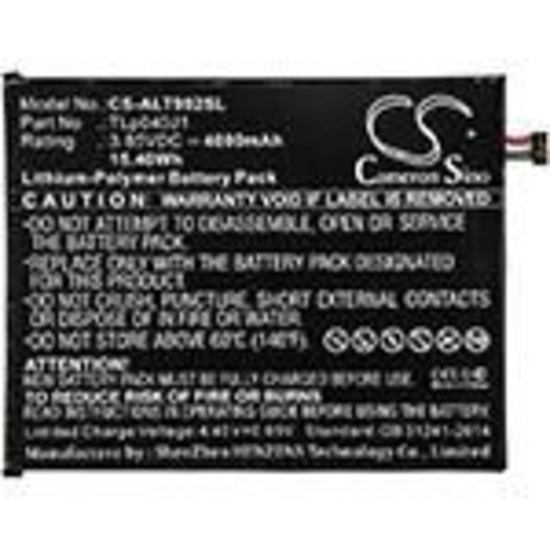 CoreParts-accu voor Alcatel Mobile 15,20 Wh Li-ion 3,8 V 4000 mAh, 9024 W, A30-tablet, A30-tablet 4G LTE-0