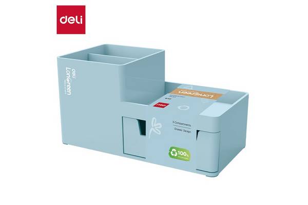 DELI Bureau-organizer LonGreen 17,3x8,8x9,2cm lichtblauw