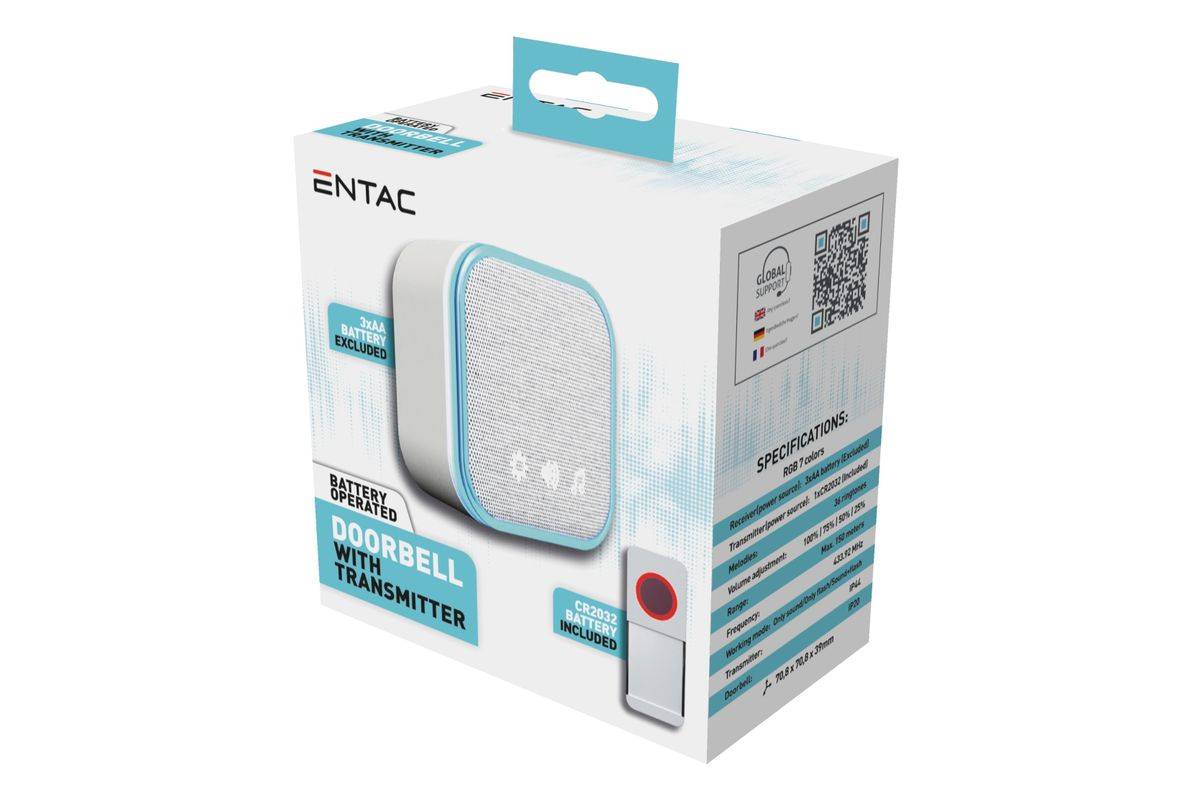 Entac Deurbel IP44 Zender incl. 1xCR2032-1