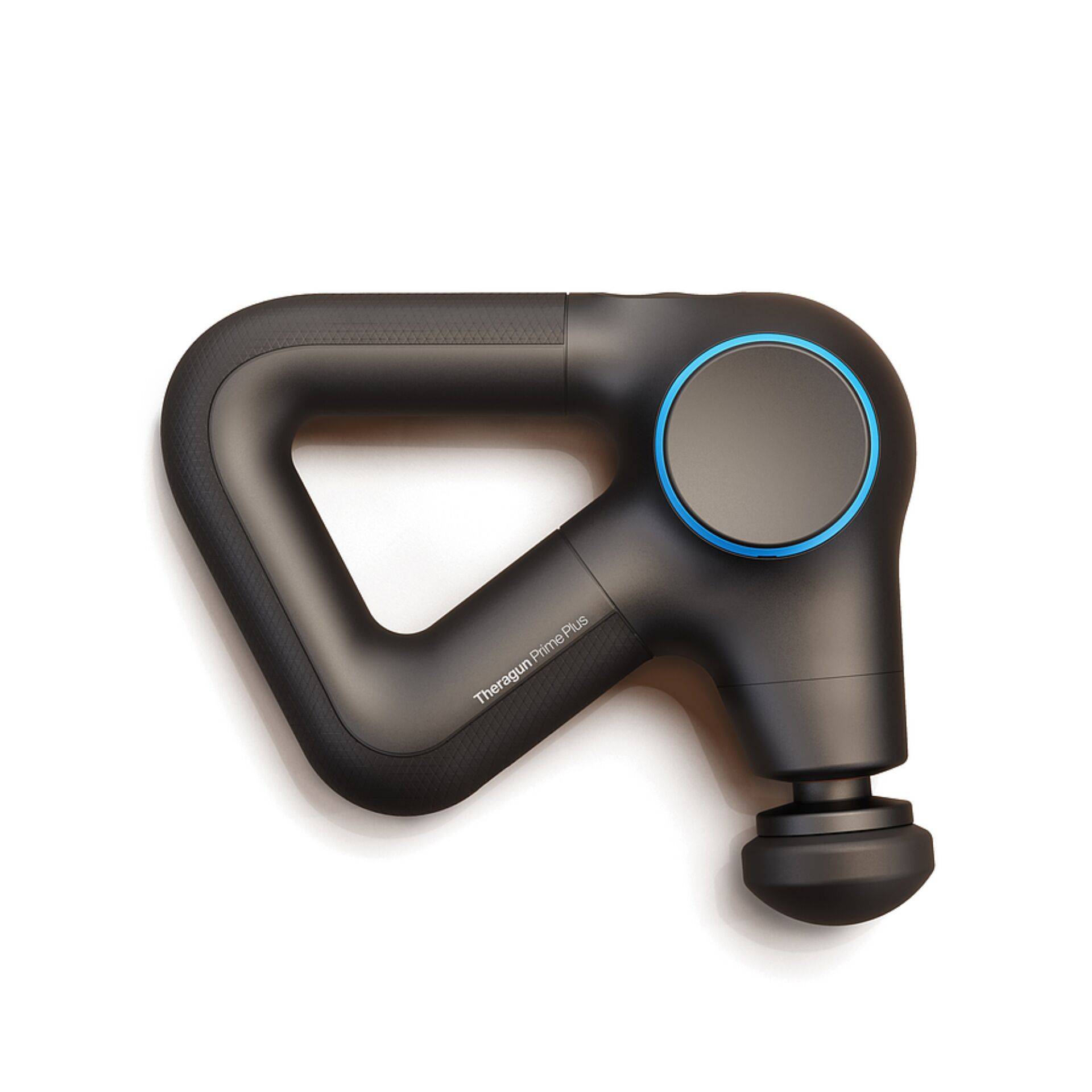 Therabody Theragun Prime Plus massageapparaat voor borst, handen en benen, zwart en blauw.-0