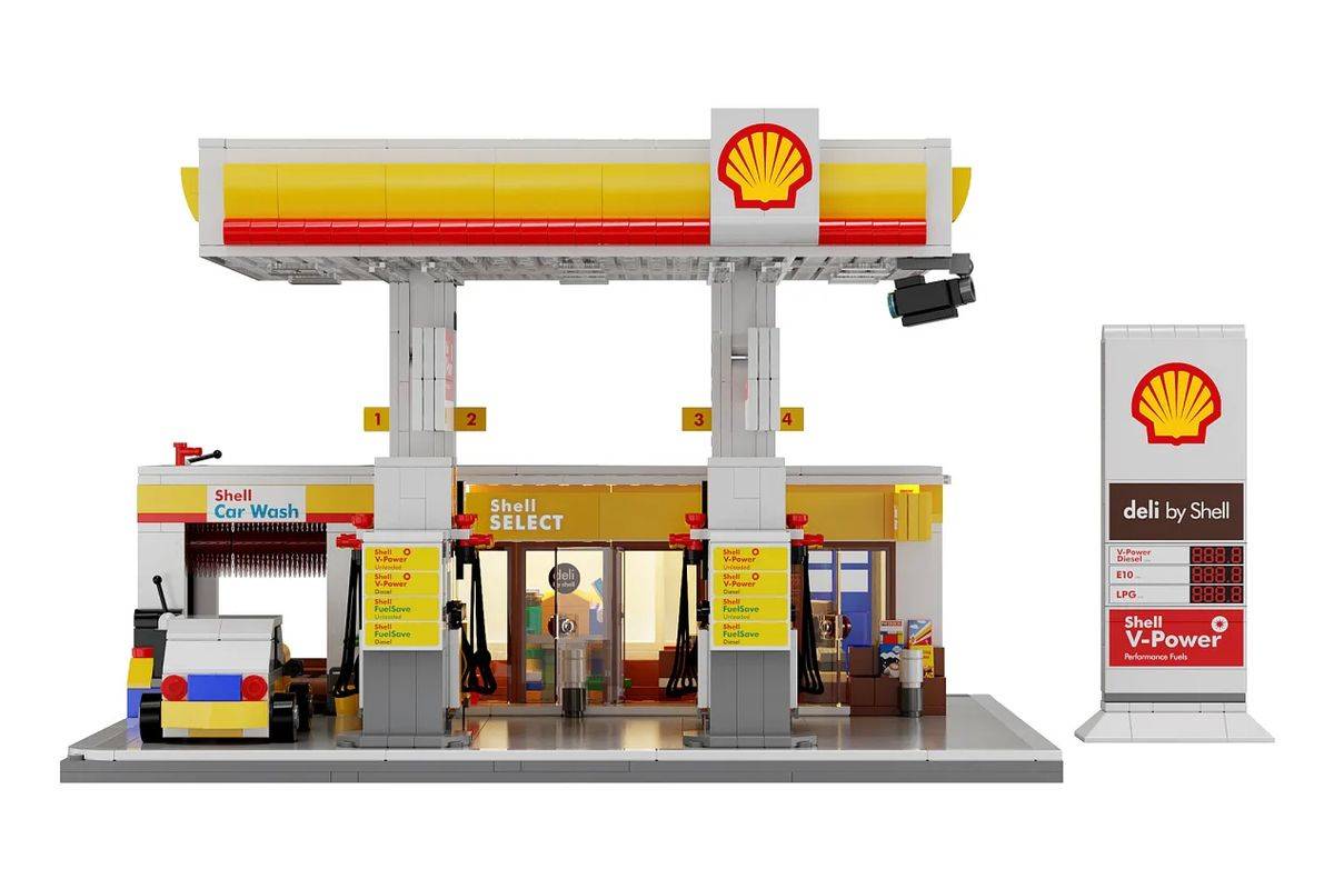 Jamara CaDA Shell-tankstation met winkel en autowasstraat-3