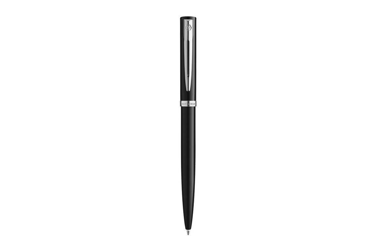 WATERMAN Balpen IMPRESSION Zwarte Lak CT M Blauwe Geschenkdoos-0