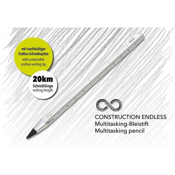 TROIKA multitasking potlood CONSTRUCTION ENDLESS zilver