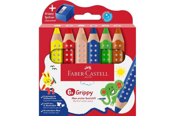 Faber-Castell 110635 Kleurpotloden Blauw, Groen, Oranje, Roze, Rood, Geel 6 stuks