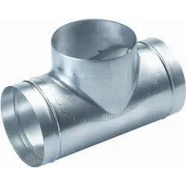 Luchtkanaal T-stuk 3x125mm zonder rubberring Verzinkt 1 stuk