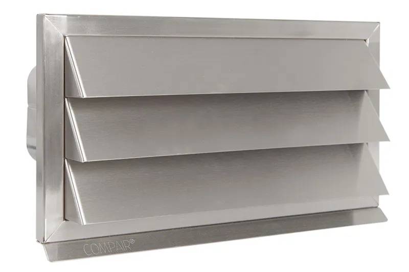 Buitenrooster RVS ECO+ 222x89mm met vaste lamellen 1 stuk-0