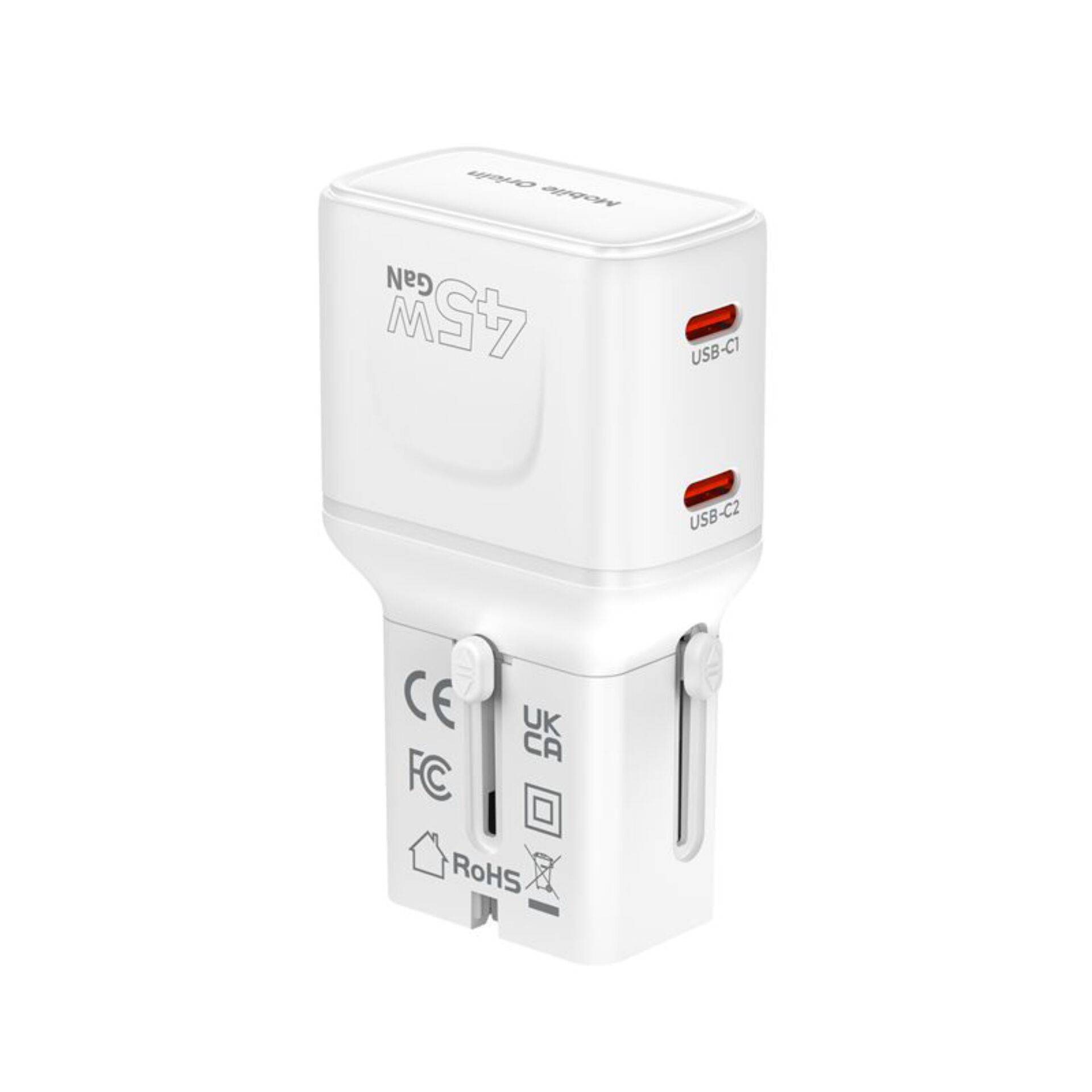 Mobile Origin 45W reisadapter EU/VS/VK/AU PW26, wit-1