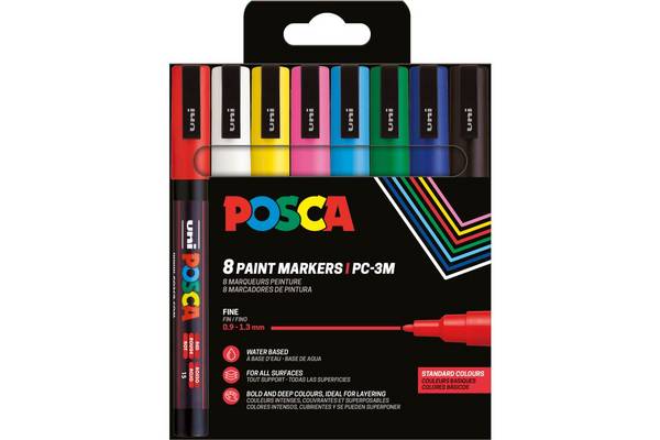 POSCA UNI PC-3M Markeerstift 8-delige Basisset