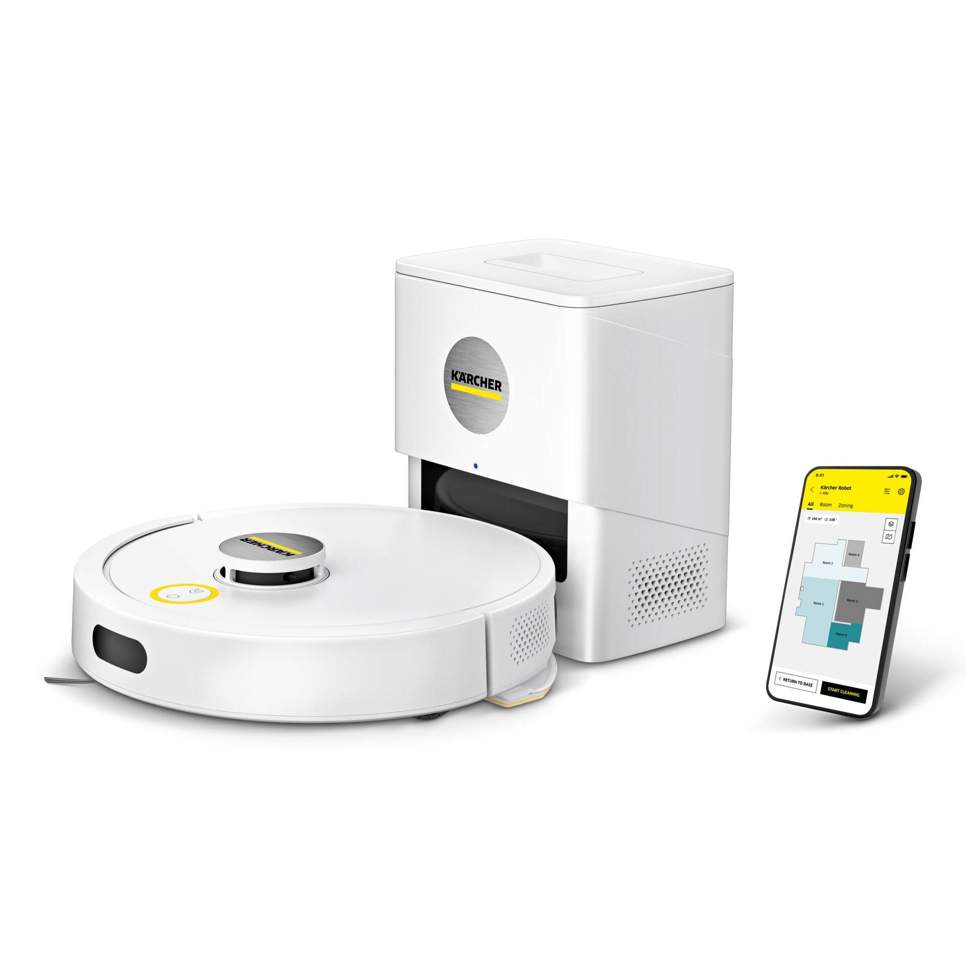 KARCHER RVC 3 Comfort witte vloerreinigingsrobot met basisstation-0
