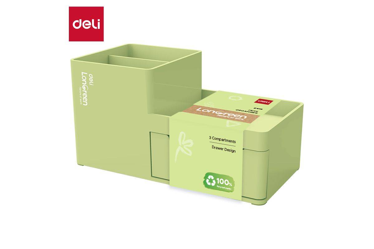 DELI Bureauorganizer LonGreen 17,3x8,8x9,2cm limoen-0