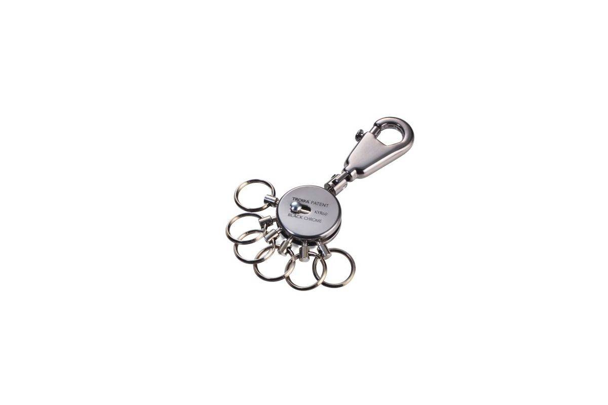 TROIKA sleutelhanger, gepatenteerd zwart chroom-1