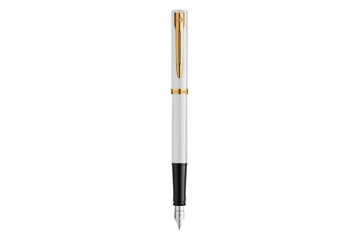 WATERMAN vulpen IMPRESSION witte lak CT M blauwe geschenkdoos-0