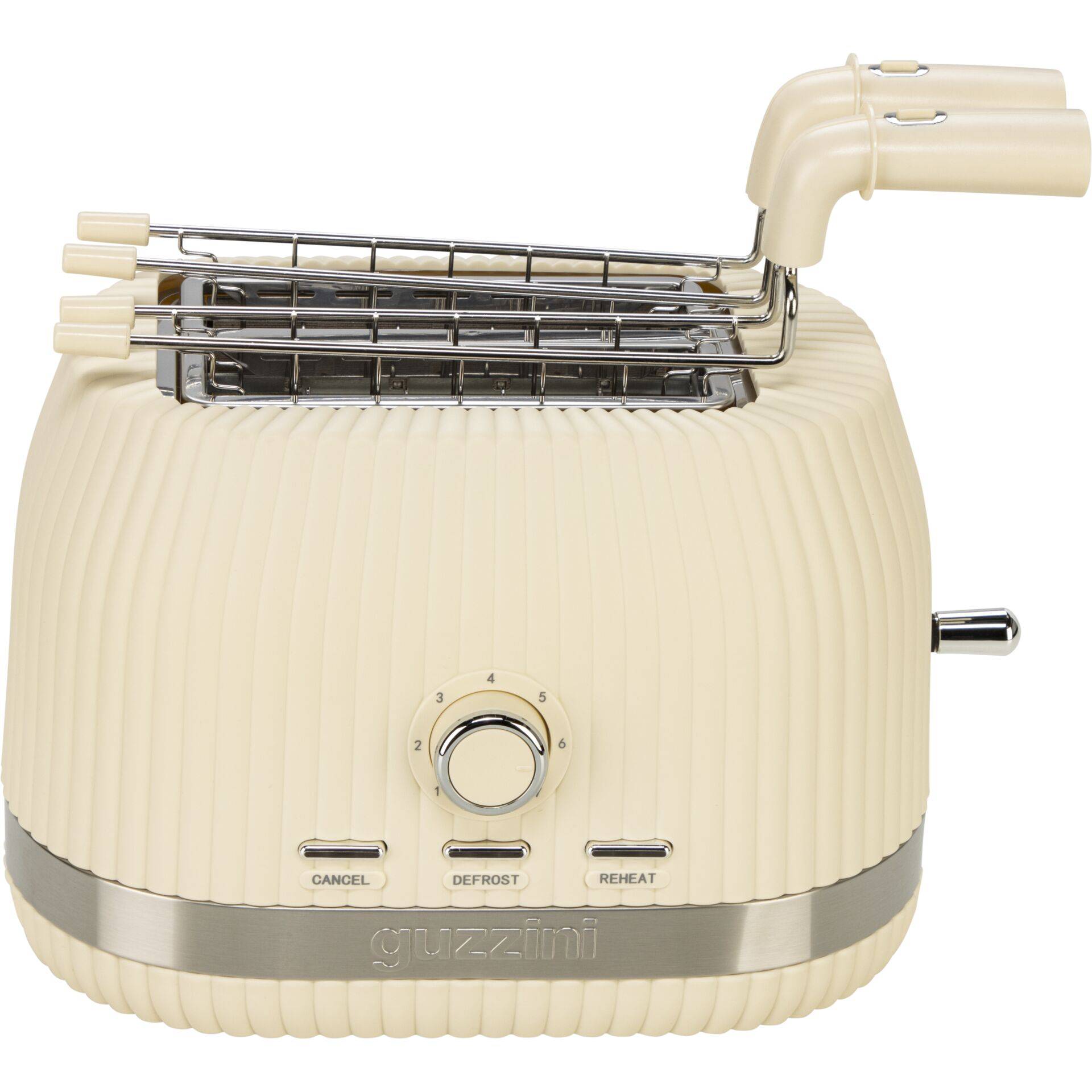 Guzzini Sous Chef Broodrooster met opvouwbare tangen, crème-0