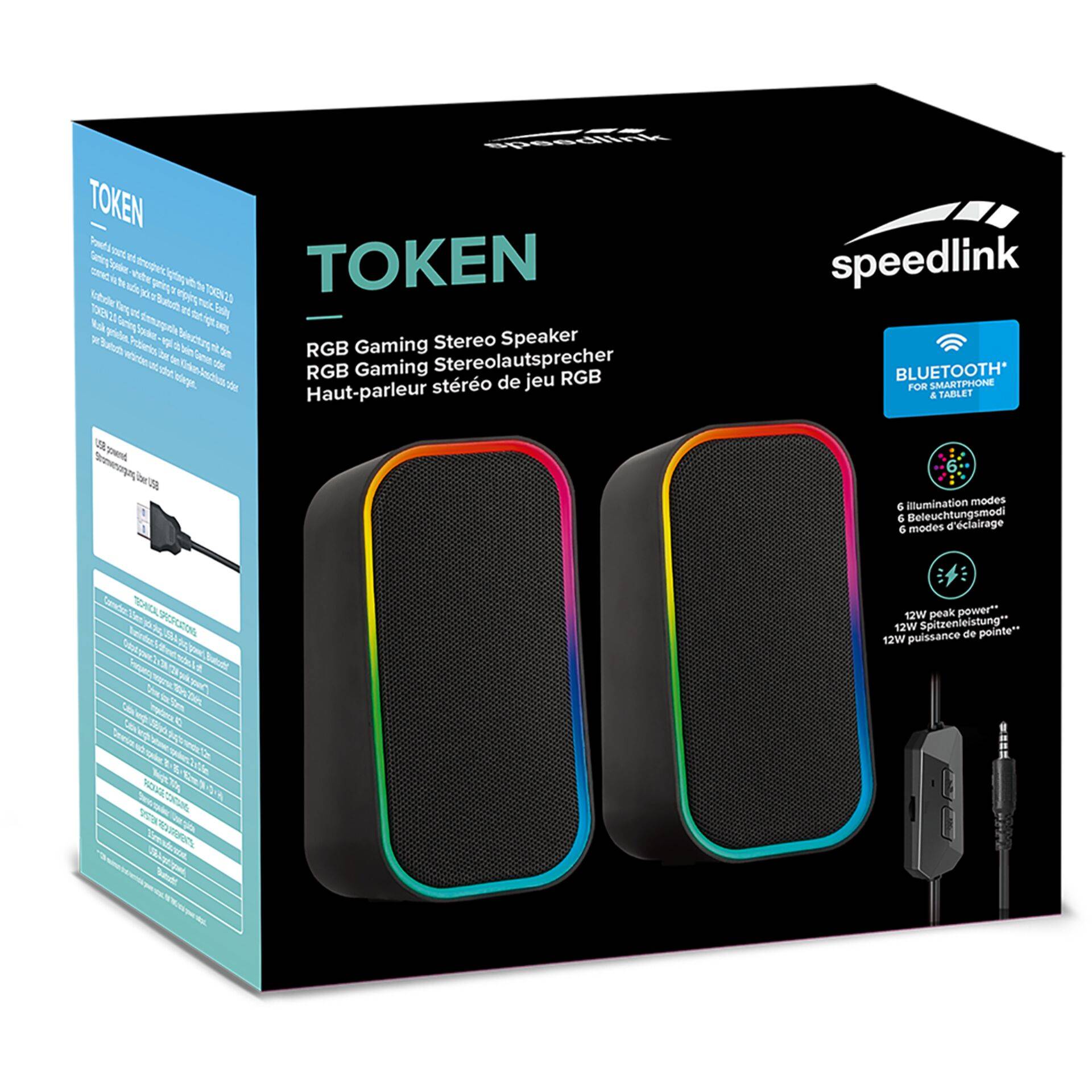 Speedlink TOKEN RGB Gaming Stereo Speaker, zwart-4