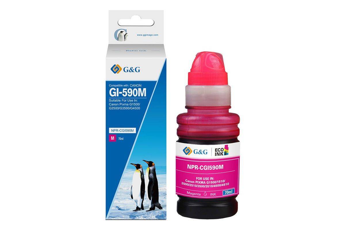 G&G Cartridge Canon GI-590M/1605C001 Navulling Magenta (70 ml)-0