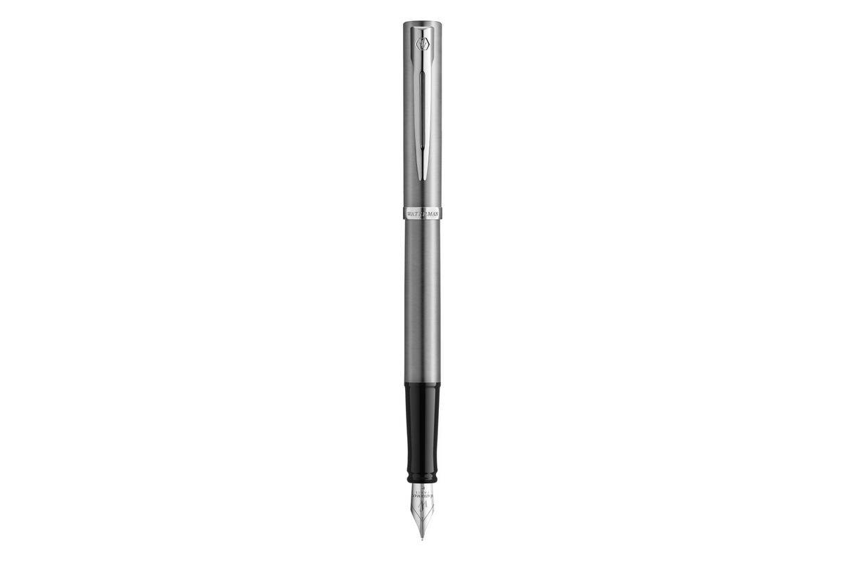 WATERMAN Vulpen IMPRESSION Roestvrij Staal CT F Blauwe Geschenkdoos-0