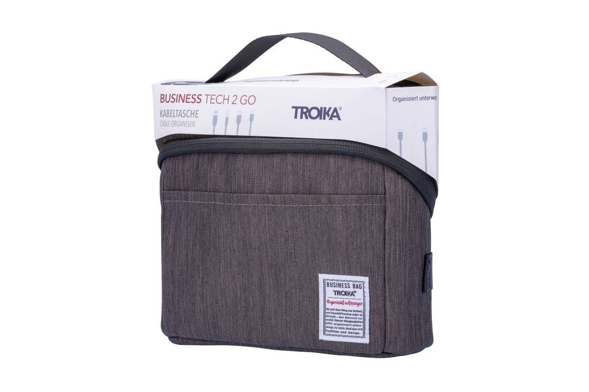 TROIKA BBG72 Opbergtas, Rechthoekig, Polyester, Antraciet, Zwart-5