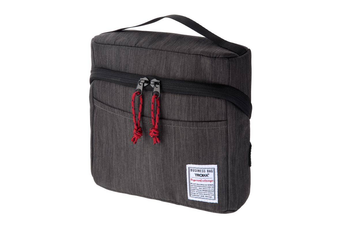 TROIKA BBG72 Opbergtas, Rechthoekig, Polyester, Antraciet, Zwart-0