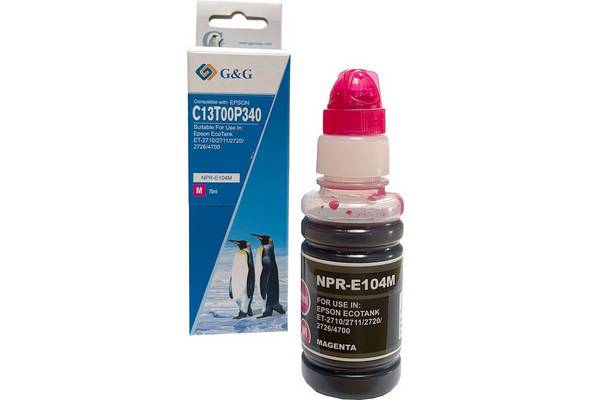 G&G EcoTank cartridge compatibel met Epson 104/C13T00P340 (70ml) M