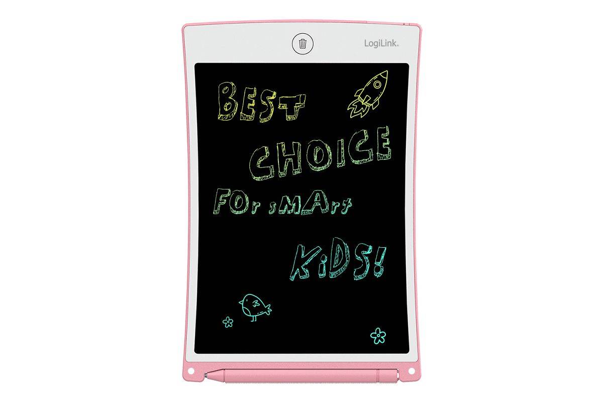 Logilink LCD-schrijfbord voor kinderen, 8,5 inch, roze-0