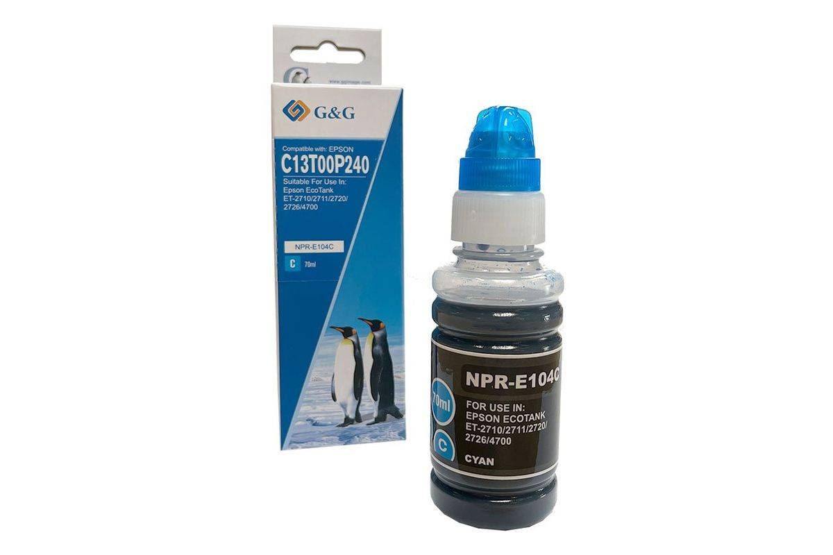 G&G inktcompatibel met Epson 104/C13T00P240 EcoTank (70 ml) cyaan-0