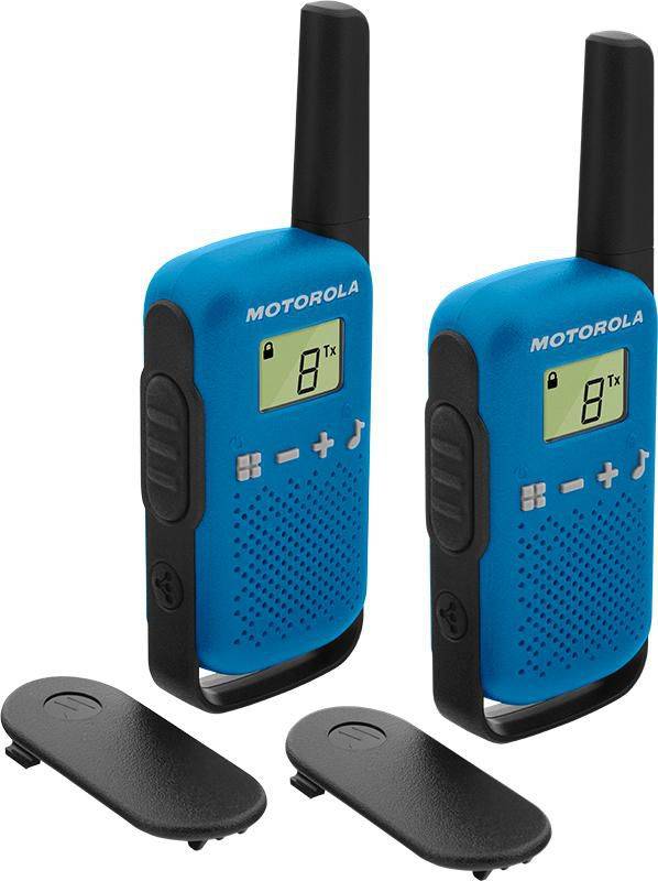 Motorola TALKABOUT T42 walkie-talkies, max. 4 km, LCD-scherm, blauw, dubbelverpakking-0