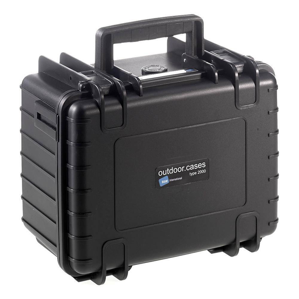 B&W Type 2000 buitentas met gewatteerde tussenschot voor camera, 7 liter, zwart-0