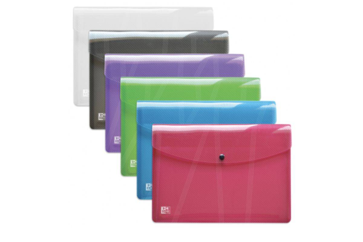 Oxford 400031405 Map Polypropyleen (PP) Blauw, Groen, Grijs, Roze, Paars, Transparant A4-0