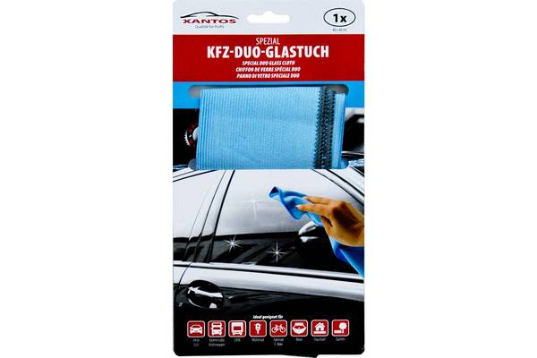XANTOS DUO Glasreinigingsdoek 40x40cm Blauw