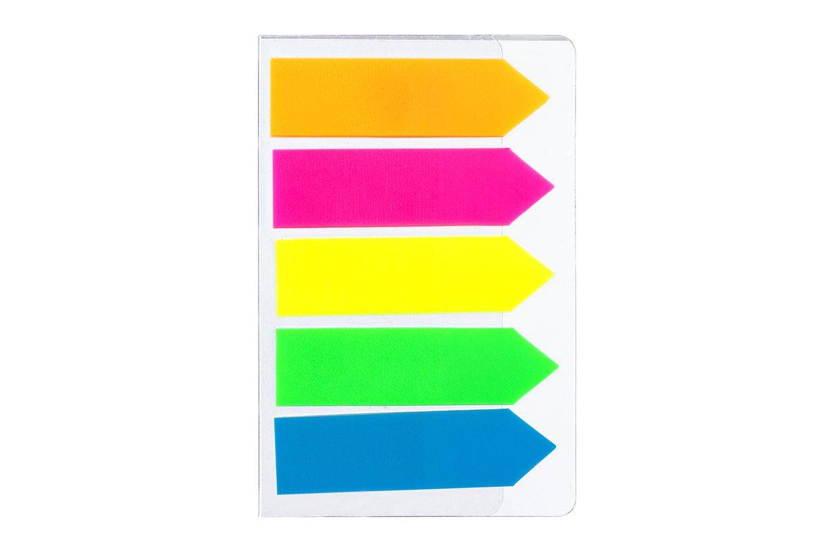 Deli EA10602 zelfklevende indexlabels, 100 stuks, blauw, groen, oranje, roze, geel-1