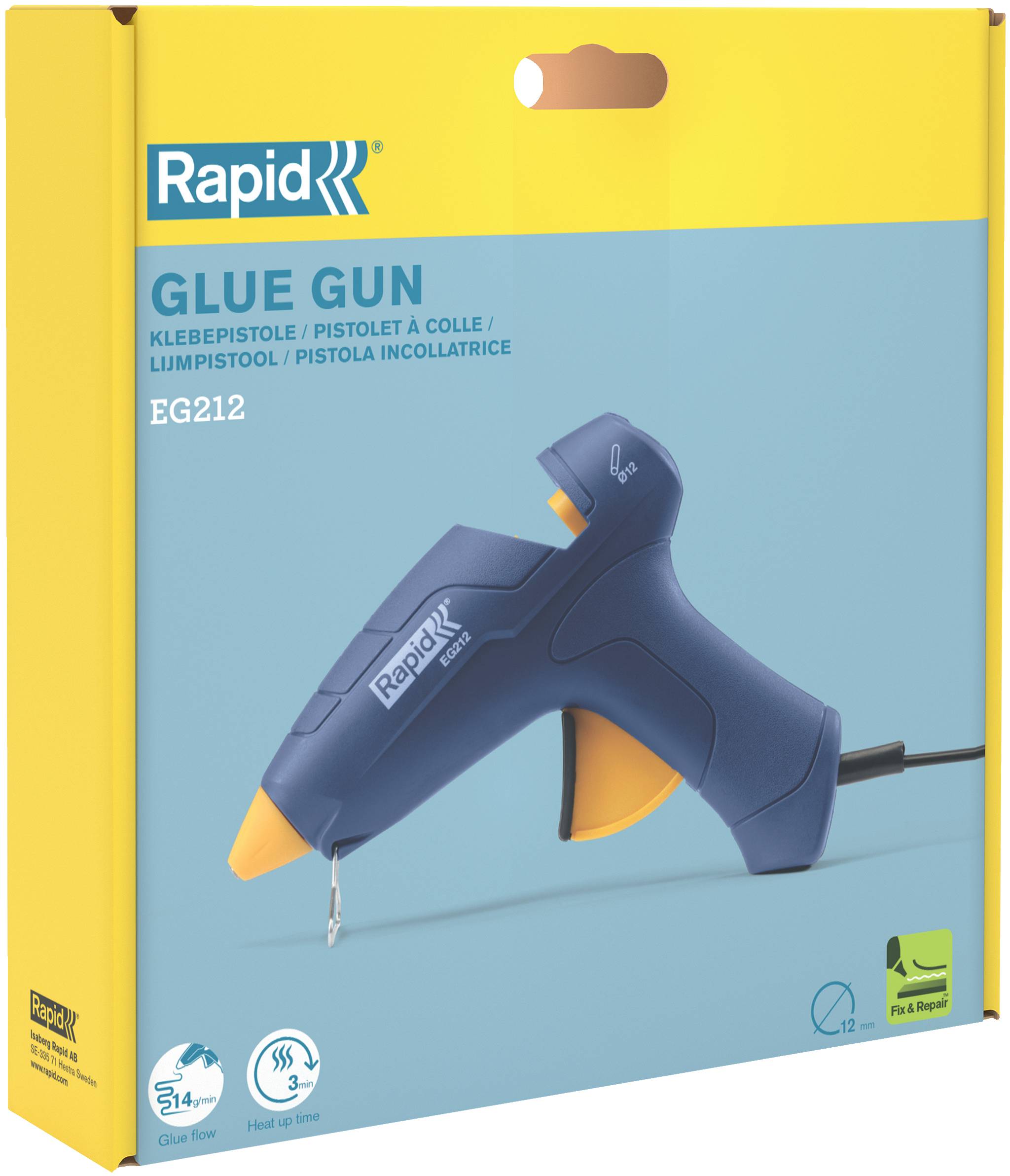 RAPID RAP-EG212 Lijmpistool; Ø: 11mm,11,2mm,11,5mm,12mm; Vermogen (werk): 20W - 1 stuk-3