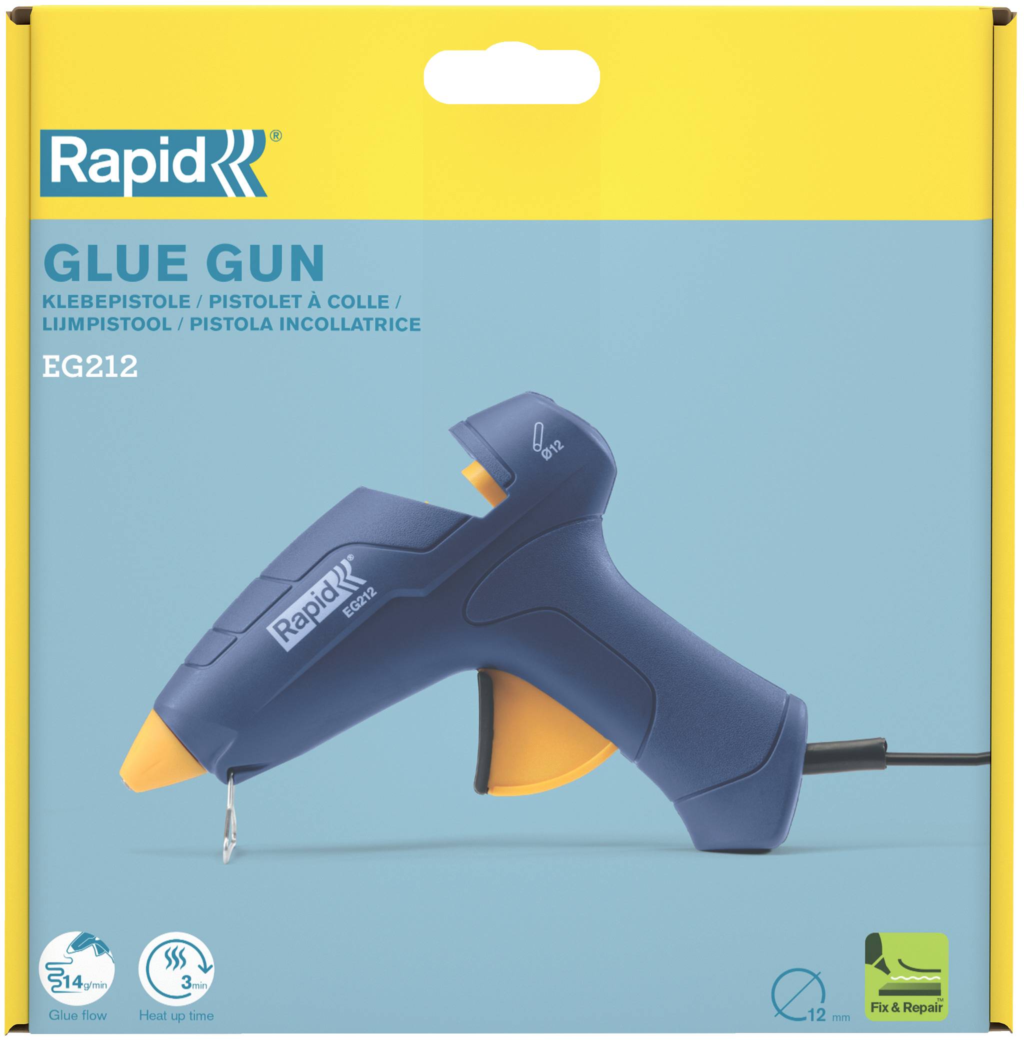 RAPID RAP-EG212 Lijmpistool; Ø: 11mm,11,2mm,11,5mm,12mm; Vermogen (werk): 20W - 1 stuk-4