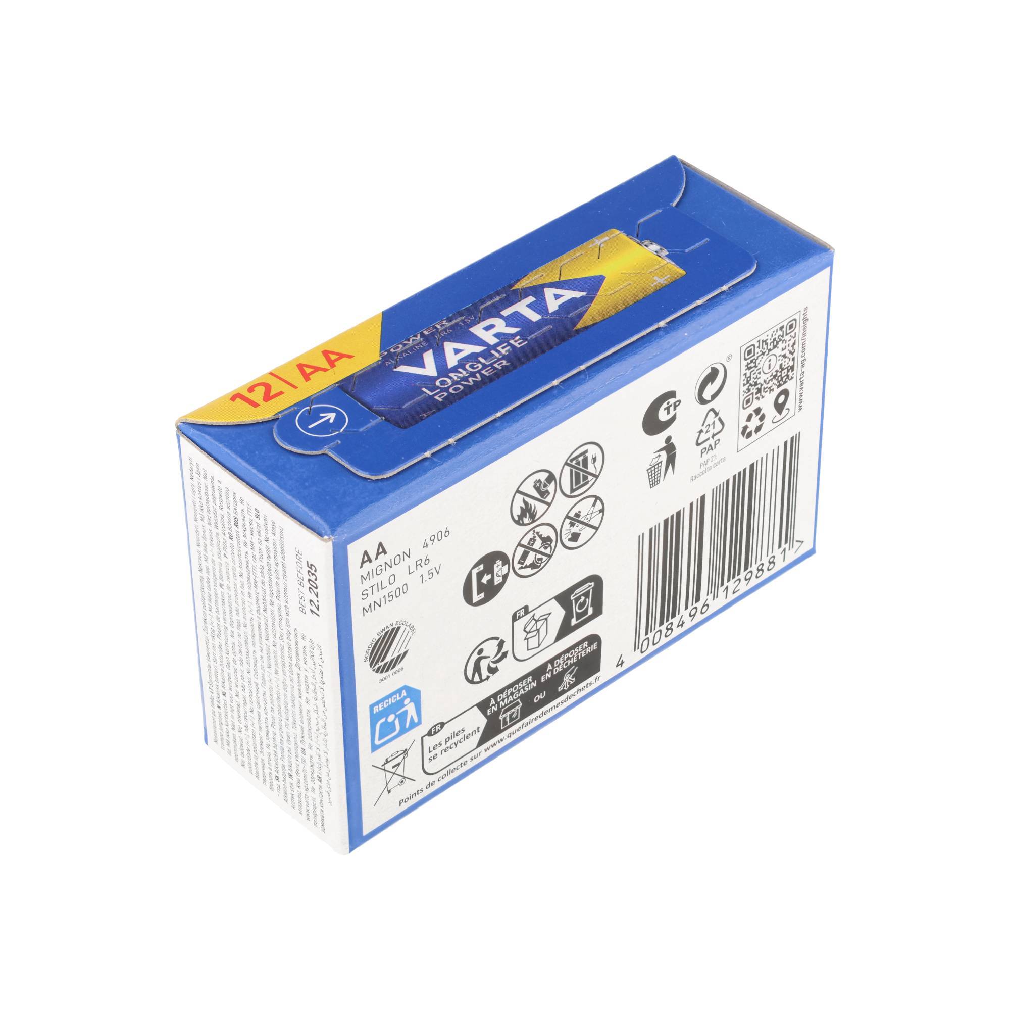 1x12 Varta Longlife Power AA Kubus 12-4