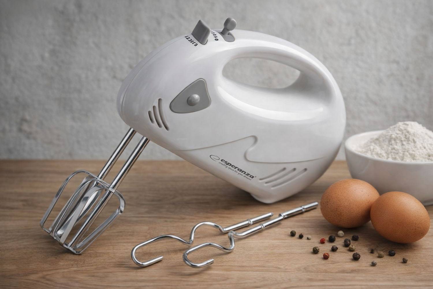 Esperanza EKM007WE handmixer, grijs, wit, 150 W-4