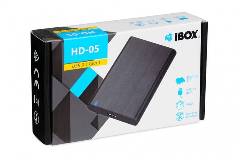 iBox HD-05 HDD/SSD-behuizing zwart 2,5"-4