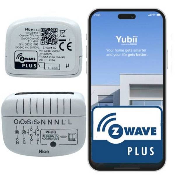 Mooie Z-Wave aan/uit-bediening 2 tweekanaals relais (FGS-225 EU)