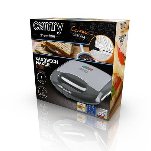 Camry Premium CR 3018 sandwichmaker 700 W Zwart, Zilver-3