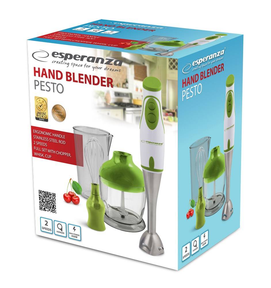 Esperanza EKM003G blender 0,75 L staafmixer Groen, Wit 450 W-2