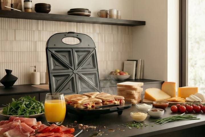 Promis STP 25 XXL sandwichmaker, 4 toasts, 1400 W, zwart-1