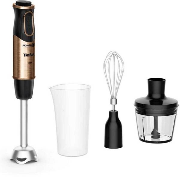 Tefal Quickchef HB656G10 staafmixer 1000 W, 20 snelheden, 3-in-1 Zwart, Goud