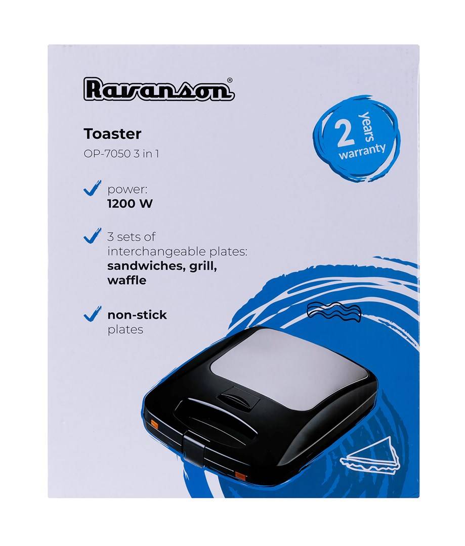 Broodrooster Ravanson OP-7050 Zwart, Zilver 1200 W-1