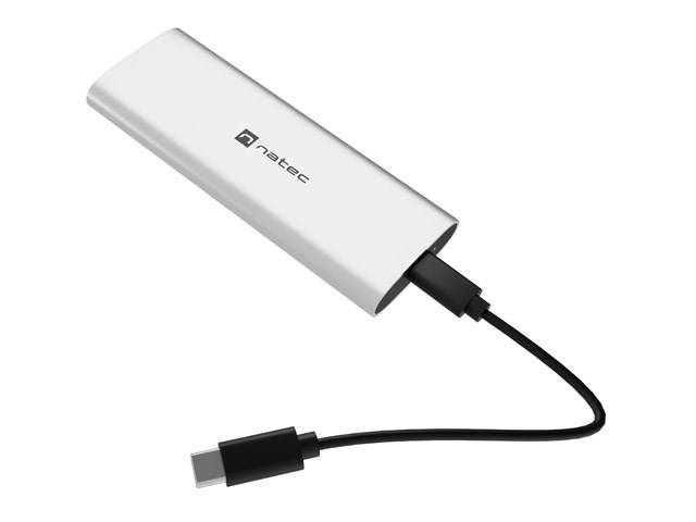 NATEC RHINO M.2 NVME LITE EXTERNE SSD-BEHUIZING USB-C 3.2 GEN 2 ARCTIC SILVER-1
