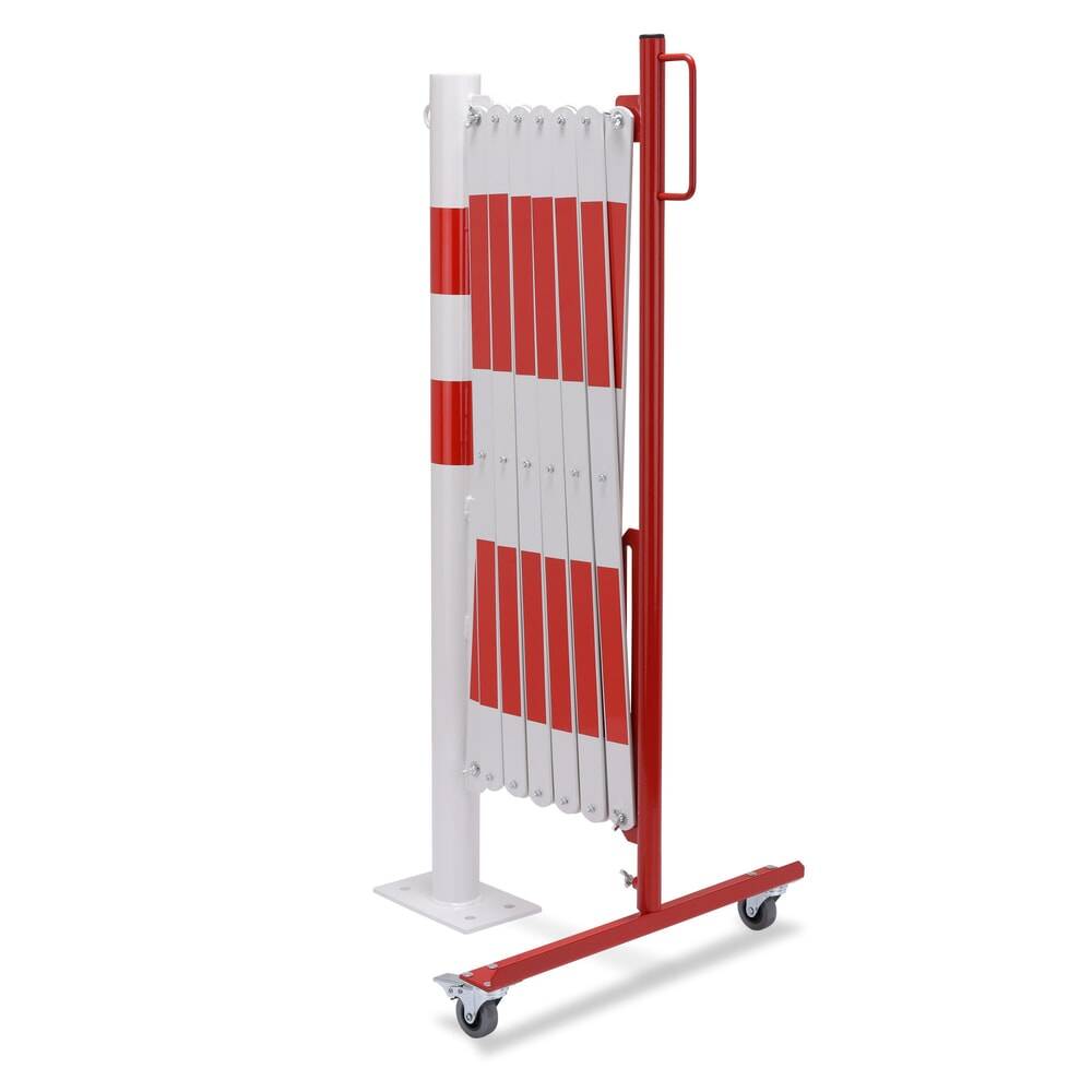 Paal met harmonicahek - Wit & Rood - x 4000 mm x - - - - Voor binnen & buiten-1