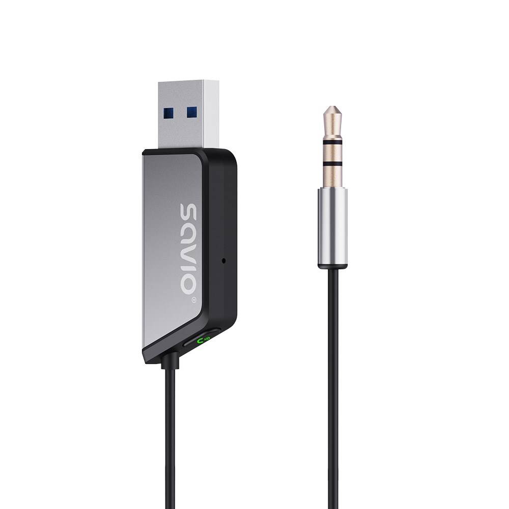 Savio TR-16 zender AUX-adapter met handsfree-functie, Bluetooth 5.3, Google Assistant/Siri-3