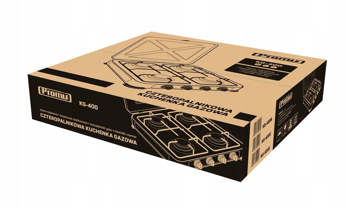 Promis KG400C kookplaat Zwart, Wit, Gasfornuis, 4 zones-1