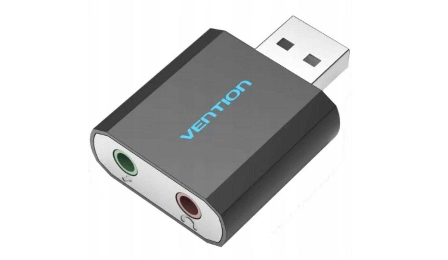 Vention USB externe geluidskaart, zwart metaal.-1