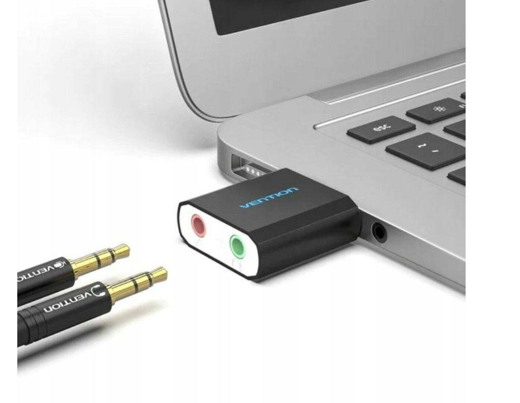 Vention USB externe geluidskaart, zwart metaal.-2