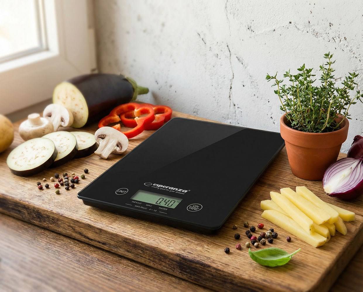 Esperanza EKS002K Elektronische keukenweegschaal Zwart Rechthoekig Tafelmodel-4