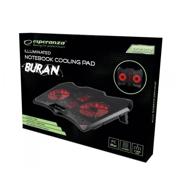 Esperanza EGC102 laptopkoelpad 2000 RPM Zwart-3